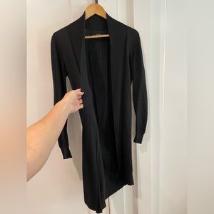 All Saints Silk and Cotton Long Black Cardigan, Size 4